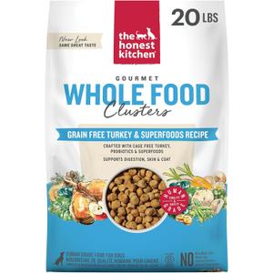 The Honest Kitchen Whole Food Clusters Grain Free Turkey Dry Dog Food, 20 lb Bag (EXP 11/19/26)