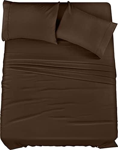 Utopia Bedding California King Bed Sheets Set - 4 Piece Bedding - Brushed Microfiber - Shrinkage and Fade Resistant - Easy Care (King, Brown)
