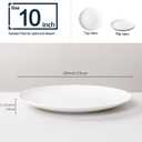 White Dinner Plates Set of 6, 10 Inch Ceramic Plates White Porcelain Dinner Plates for Kitchen, Serving & Everyday Use, Microwave & Dishwasher Safe, 25.4Cm