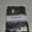 Missufe Women's V Neck Ruffle Short Sleeve Bodycon Summer Casual T Shirt Dress (Black, L)