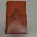 Booson Initial Leather Travel Journal Monogrammed Notebook Appreciation Gifts Refillable Personalized Diary Writing Notepad for Women Graduation Birthday Christmas (A)