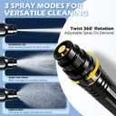 3PCS High Pressure Hose Nozzle, 2026 New Garden Hose Nozzle, Washer Gun with 3 Spray Patterns, Power Washer Nozzle Attachment for Car & Patio Cleaning