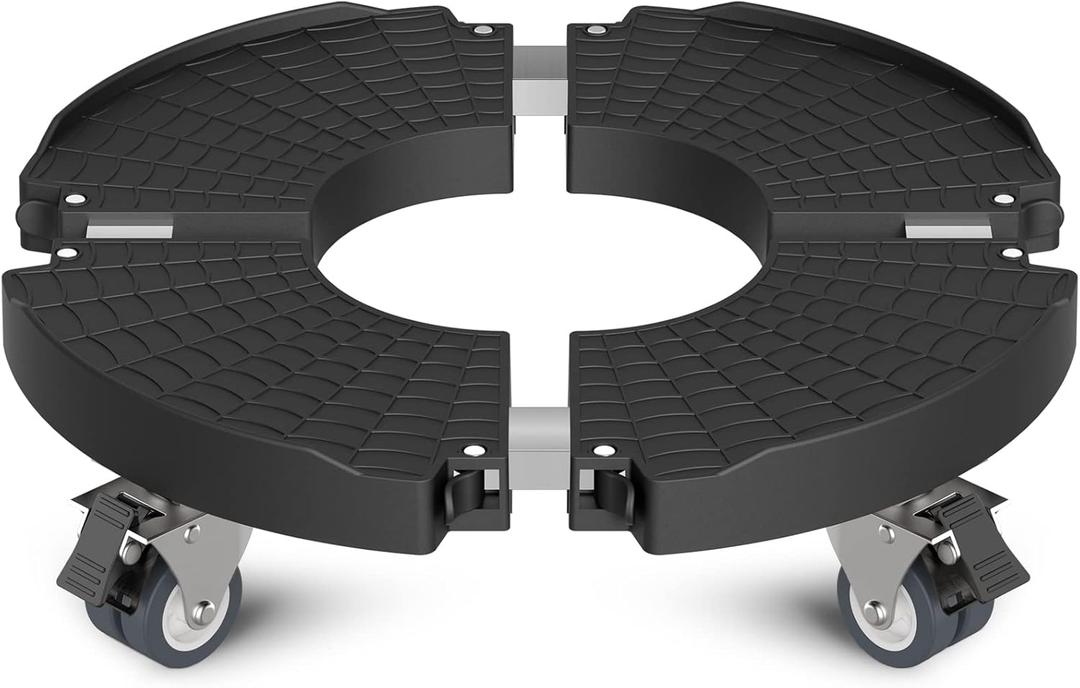 Goovilla Heavy Duty Plant Stand with Wheels, 1Pack Adjustable 15-22 Plant Caddy with Lockable Caster Wheels 440LBS, Rolling Stand/ Dolly/ Roller for Indoor Outdoor Large Planter, Flower Pot, Black