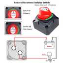 Battery Disconnect Switch Master, 12V-48V Waterproof Power Isolator On-Off Kill Switch 275Amps High Current for Car RV Marine Boat Truck ATV Vehicles