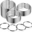 YHYZ 1.5 inch Key Rings Bulk (30pcs, Round), 38mm (1 1/2 inch) Sliver Metal Spilt Key Rings, for Kechain Chain/Dog Collar tag/DIY Craft Jewelry Making/Car Key