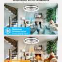 AIKVSXER 20" Ceiling Fan with Light, Modern Low Profile Fan Light, Quiet DC Motor, 6 Speeds, 3000K-6500K Dimmable LED, App & Remote Control, for Bedroom Living Room Indoor Home Decor