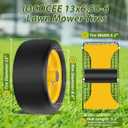 2 Pcs 13x6.50-6 Lawn Mower Tires Flat Free with 3/4" 1/2" 5/8" Chrome Steel Bearings, 13x6.50-6 Zero Turn Mower Front Tires, 13x6.5-6 Flat Free Lawn Tires for Commercial Grade, 5.5"-7.5" Centered Hub