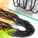 2 x EOBOH Black Beads Necklace, 100PCS Halloween Black Necklaces Stuff Accessories, 33" Mardi Gras Beads Costume, Festival Parade Throw for Halloween Wedding Party Events Supplies Decorations