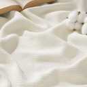 Bedsure GentleSoft 100% Cotton Blanket King Size for Bed - Breathable and Lightweight, Soft Cozy Textured Herringbone Woven Blanket for Summer, Cream, 108x90 inches