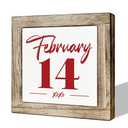 Valentine's Day Decor, February 14 Sign, Wooden Box Signs for Home Decor, Farmhouse Decor Sign, Home Bar Decor, Coffee Bar Decor, Rustic Sign for Valentine's Day Yard Outdoor Farmhouse Decoration Mix Of 2