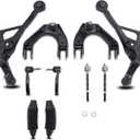 A-Premium Set of 10, Front Upper & Lower Control Arm, Inner & Outer Tie Rod End, Compatible with Chrysler Sebring 1996-2006, Cirrus 1995-2000, Dodge Stratus 1995-2006, Plymouth Breeze 1996-2000