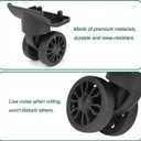 1 Pair Luggage Wheels Replacement Black Suitcase Replacement Parts Caster Trunk Wheels Luggage Suitcase Trolley, Double-Row Wheels