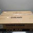 COLAMY Wooden Dining Chairs Set of 2, Modern Fabric Upholstered Kitchen Side Chairs, Farmhouse Dining Room Chair with Foot Pegs, Beige