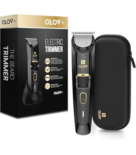 Men's Beard Trimmer - All-in-One Trimmer with Precision Dial - Premium Facial Hair Groomer - Adjustable 20 Length Setting, USB Recharge Dock, Cordless Waterproof Wet/Dry Clipper