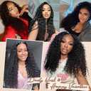 Feather Crochet Hair for Black Women, Miracle Knots, Pre-Separated Knotless, Deep Wave Synthetic Crochet Hair, 18 Inch, 100 Strands, Natural Black
