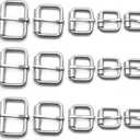 Assorted Multi-Purpose Metal Roller Buckles Belts Hardware Pin Buckle for Bags Leather Belt (Silver)