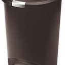 simplehuman 50 Liter / 13 Gallon Semi-Round Kitchen Step Trash Can with Secure Slide Lock, Mocha Plastic