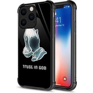CARLOCA Compatible with iPhone 14 Plus Case, Trust in God Jesus Religion Identity Graphic Design Shockproof Anti-Scratch Hard Acrylic Case for iPhone 14 Plus