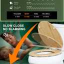 Angol Shiold ELONGATED Bamboo Toilet Seat with Quick Release Soft Close Adjustable Zinc Alloy Strong Hinges, Light, Easy to Install & Clean, Up to 400 lbs (Elongated 18.5", Natural Bamboo)