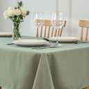 maxmill Square Jacquard Tablecloth Waterproof Spillproof Wrinkle Resistant Soft Slubby Texture Washable Table Cloth for Dinner, Dining Room Party, Indoor and Outdoor Use, 60 x 60 Inch, Sage Green