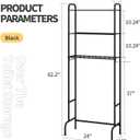 Over The Toilet Storage,3-Tier Heavy Duty Metal Bathroom Organizer, Freestanding Space Saver with Wide Shelves for Towels & Toilet Paper (Black)