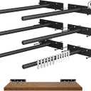 Floating Shelf Brackets, 12 inch Hidden Shelf Brackets Heavy Duty Blind Shelf Support, 200LBS Load Capacity, 6 Pack Floating Shelf Hardware for DIY Wood Wall Floating Shelves