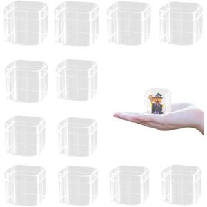 KissYou Acrylic Box Small Clear Box with Lid Plastic Square Cub Easter Display Box Wedding Birthday Party Favor Decorative Boxes (2.2 x 2.2 x 1.89 Inch)