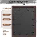 20x27 Picture Frame Walnut Brown with Black Back Board Curved Extra Wide Edges, Wooden Vintage Style Puzzle Frame 20x27 for Wall Decor.