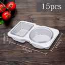 2 x Reusable Snack Containers with Lids for Kids Adults, 15 Sets Clear Stackable Meal Prep Lunch Pack Christmas Containers Box Food Condiment Organizations Portion Control Fridge Camping Party Supplies