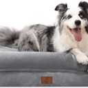Large Orthopedic Dog Bed for Large Dogs, Waterproof Dog Bed with Removable Washable Cover, 4-Sides Removable Bolster Soft Pet Couch Sofa with Non-Slip Bottom for Big Dogs, Grey