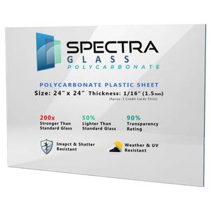 Clear Polycarbonate Sheet 24" x 24" (1/16" Thick)