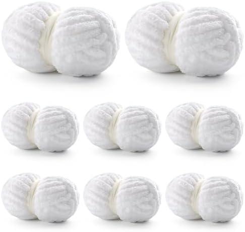 8 Pack Chunky Yarn for Hand Knitting - Chunky Blanket Yarn - Chunky Knit Yarn with Soft Yarn, 28 Yards Per Roll and Fuzzy Yarn Diameter 0.78in,7.7 oz Each (Pure White)