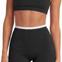 SUUKSESS Women 2 Pieces Workout Sets Padded Spaghetti Straps Camis High Waist Biker Shorts (Black, M)