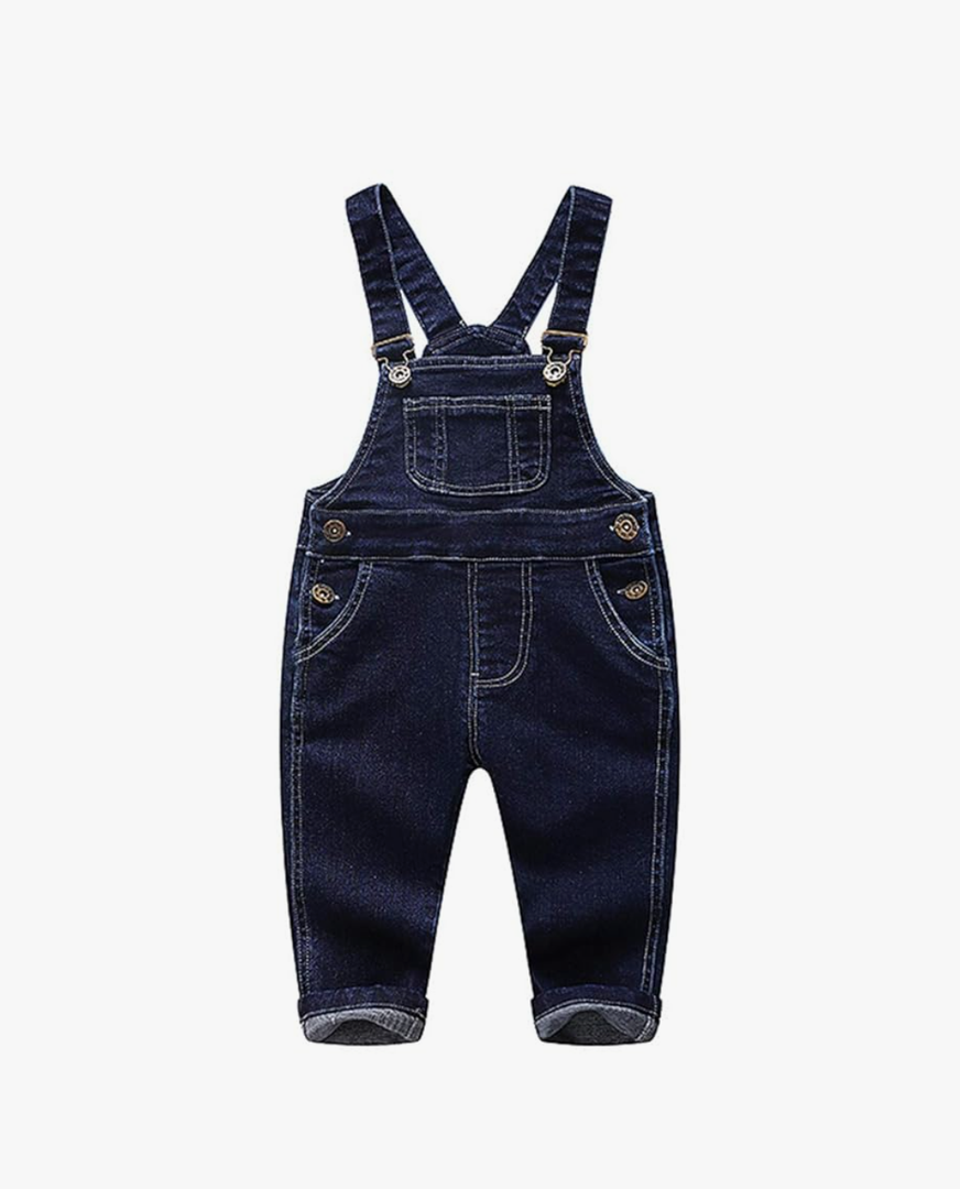 KIDSCOOL SPACE Baby & Little Boys/Girls Blue & Black Denim Overalls,Jean Workwear Size 92