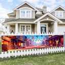 Wild West Party Banner 118x20 Inch Western Town Backdrop with Cartoon Cowboy Street Design for Country Theme Party Ranch Birthday Bar Saloon Decor Western Garden Fence Banner