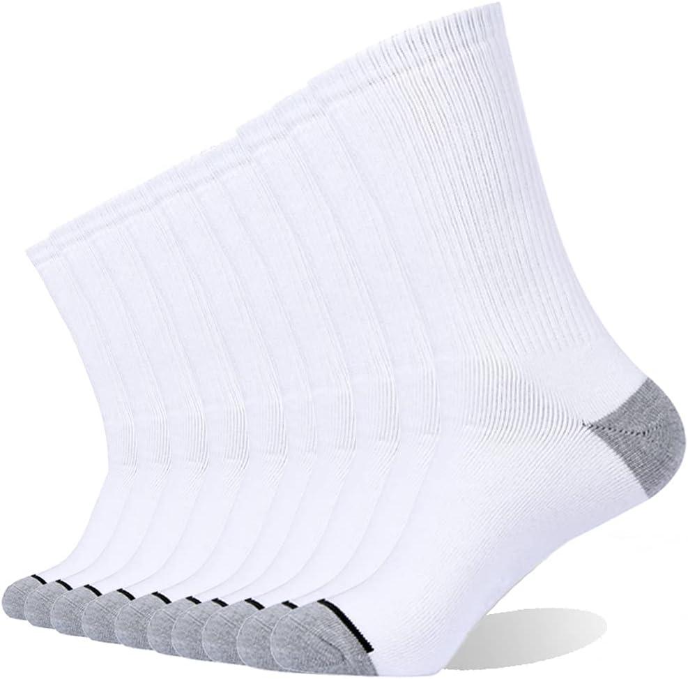 EnerWear 10P Pack Unisex Cotton Moisture Wicking Cushion Crew Socks