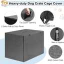 36 inches Dog Crate Cover with Card Pocket, Heavy Duty Polyester Windproof Pet Kennel Universal Fit for 1 or 2 Doors Standard Wire (Grey),