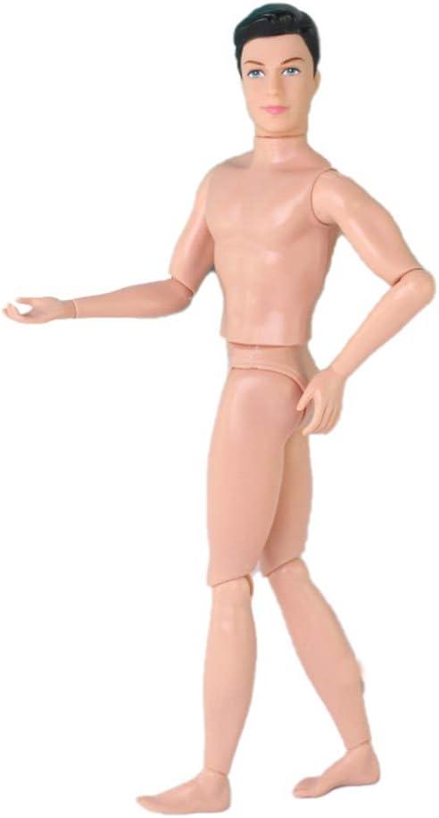 14 Moveable Jointed Doll Male Nude Doll Naked Body Move Doll, Body Dolls, Doll DIY Interactive Dolls Boyfriend (Khaki)