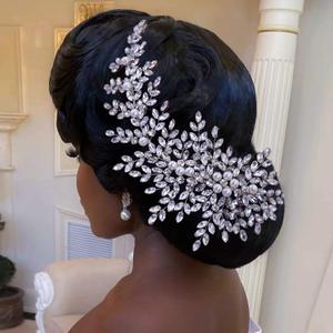 Crystal Wedding Hair Comb Bridal Hair Accessories Pearl and Rhinestone Bridal Side Combs for Women and Girls Silver