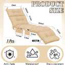 Kigley Outdoor Chaise Lounge Cushions with 3 Side Pocket 74.5 x 22 x 4.7 Inch Patio Chaise Lounge Cushion, Water-Repellent and Fade-Resistant Tufted Summer Replacement(1 Pc,Beige,Solid Color)