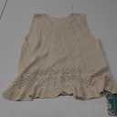 CiCiBird Women Cute Crop Sweaters Vest Knit Sleeveless Pullover Tops Crochet Ruffle Hem Tank Mall, Beige 