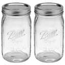 Ball Wide Mouth 32-Ounces Quart Mason Jars with Lids and Bands, (2 Jars)