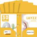 Plastic 2 Pocket Folders with Prongs, 30 Pack, Heavyweight, Letter Size Poly Folders with 3 Metal Prongs Fastener Clips (Yellow)