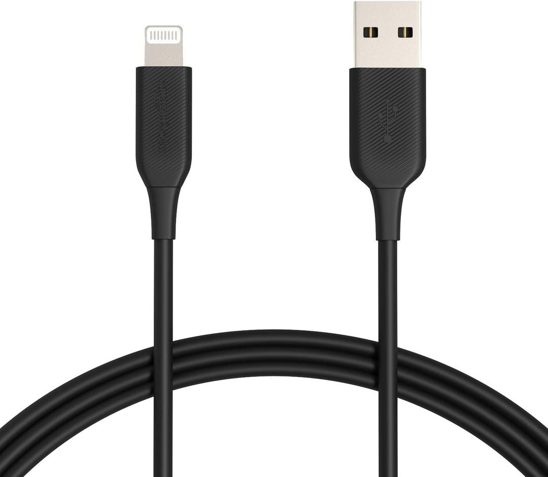 Amazon Basics 2-Pack MFi Certified Lightning Charger Cable for iPhone, USB-A to Lightning ABS Charger for Apple iPhone 14 13 12 11 X Xs Pro, Pro Max, Plus, iPad, 6 Foot, Black (6 Feet)