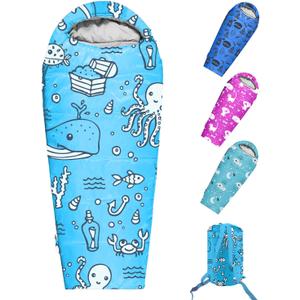 KidzAdventure Mummy Style 32  59F Kids Sleeping Bag with Pillow Sleeve, 4 Season, Lightweight and Backpacking Style, Ideal for Camping, Sleepover, Boys, Girls, Youth and Toddlers KidzAdventure Mummy Style 32  59F Kids Sleeping Bag with Pillow Sleeve, 4 Season, Lightweight and Backpacking Style, Ideal for Camping, Sleepover, Boys, Girls, Youth and Toddlers