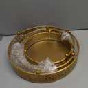 Hedume 3 Pack Cake Stand Set, Round Cake Stands, Metal Dessert Cupcake Pastry Candy Display Plate for Wedding, Event, Birthday Party