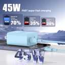 QZIIW iPhone 17 16 18 Pro Max Fast Charger,45W Dual Port USB C Fast Charger