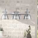 Emliviar 3-Light Bathroom Vanity Light Fixture, Brushed Nickel Finish with Metal Shade, 4054S