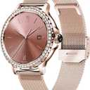 Elegant Women's Smart Watch with AI Voice Assistant, Calling, Breath Training and More Personalized Features for iOS and Android Devices, Rose Gold