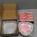 33oz Heart Shaped Cake Pans with Lids and Spoons,15pcs Aluminum Foil Disposable Heart Baking Cups,Cupcake Liners Tins Containers for Parties, Weddings